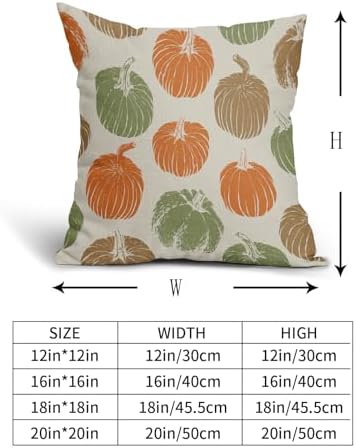 Brown Orange Green Pumpkin Fall Pillow Covers 18x18 Set of 2 Autumn Harvest Print Thanksgiving Decorative Throw Pillows Outdoor Farmhouse Cushion Case Seasonal Decor for Couch Sofa Bed - Image 5