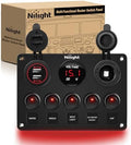 Nilight 5 Gang Multi-Function Rocker Switch Panel On Off SPST Toggle