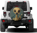KiuLoam Martian Alien Peace Sign Retro Spare Tire Cover with Backup Camera Hole Universal Sunscreen Waterproof Wheel Covers for Trailer RV SUV Truck and Many Vehicles (16" for Diameter 29"-31")