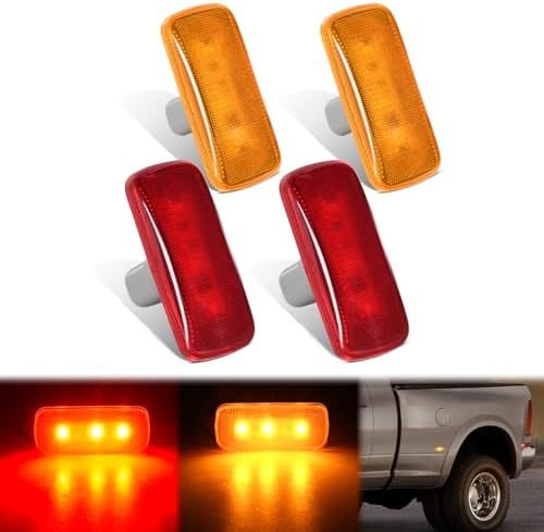 Nilight Wheel Fender Side Marker Lights For 2010-2018 Dodge Ram 2500 3500
