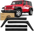 Nilight Tape-On Rain Guards for Jeep Wrangler JK 2007-2018, 4PCS