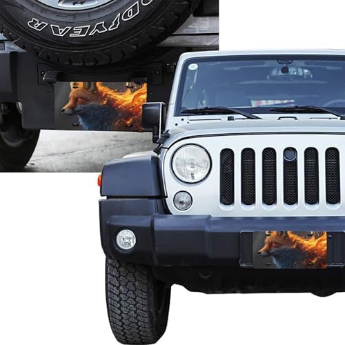 Wolf Flame Front License Plate 6" * 12" for Women