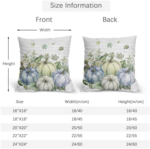 Fall Pumpkin Pillow Covers 24x24 Set of 2 Watercolor Highly Absorbent - Image 4