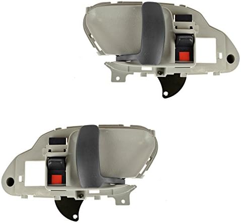 TRQ Door Handle Inner Inside Beige & Gray Pair Set