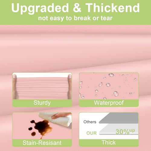 QIKSION 12 Pack Blush Pink Plastic Tablecloth, Dusty Pink Table Cloth - Image 3