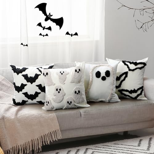 HunnmingRe 4pcs Halloween Throw Pillow Covers Set 18x18 Inch - Image 4