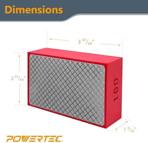 POWERTEC 72306 Diamond Hand Polishing Pads 3Pack, 60, 100 & 200 Grits, Diamond Sanding Block for Polishing and Grinding Porcelain, Ceramic Tile, Glass, Granite, Stone, Wood & Metal - Image 7