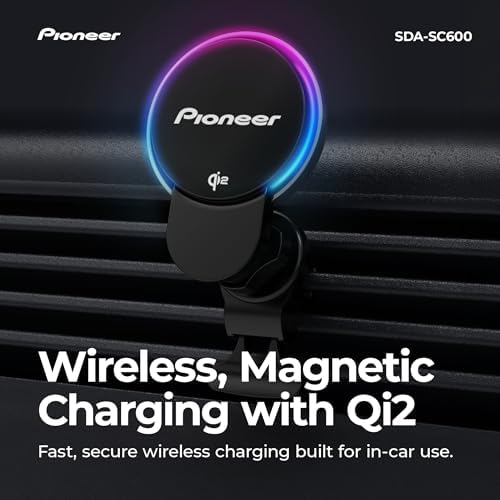 Pioneer Qi2 MagSafe Wireless Car Charger and Phone Mount