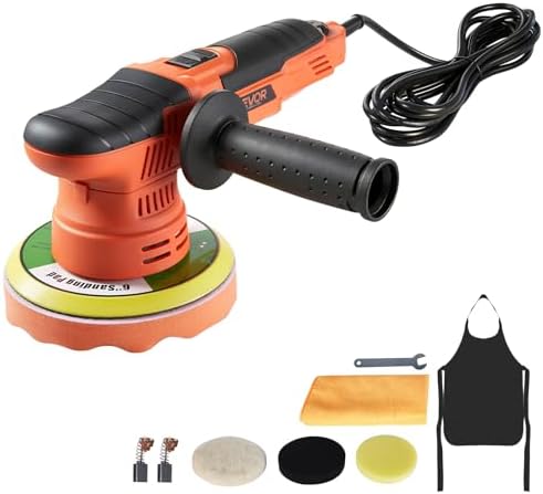 VEVOR Car Buffer Polisher, 6-Inch Dual Action Polisher Buffer Waxer, 650W 6 Variable Speeds 2000-6800RPM Random Orbital Polisher Kit for Cars Detailing, Waxing, Polishing by VEVOR