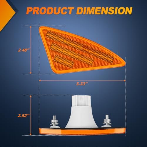 Nilight Fender Side Marker Lights 2PCS for 2008-2021 Kenworth T660 T170