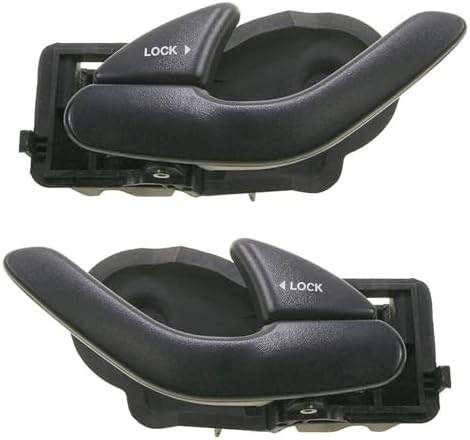 TRQ Black Interior Inside Door Handle Pair Set