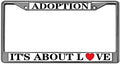 GND License Plate Frame Adoption It's About Love License Plate Frames for Women Metal Heavy Duty License Plate Frame Fits All Standard 6x12 Inches License Plate