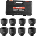 VEVOR Axle Nut Impact Socket Set - 3/4" Drive 6-Point 8-Piece SAE Spindle Nut Socket CR-MO Heat Treated Large Socket Set with Storage Case for Auto Repair, Removing or Installing Axle Nuts by VEVOR
