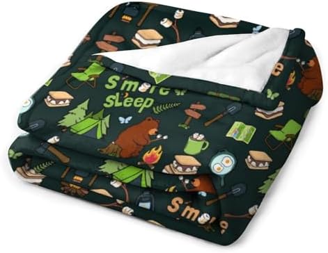 Socira Funny S More Camping Blanket Throw Blanket Funny S More Camping Gifts for Women Men Soft Sofa Throws for Travel Camping Bed Home Decor Car Birthday Gift 40"*50" （100 * 130cm） - Image 3