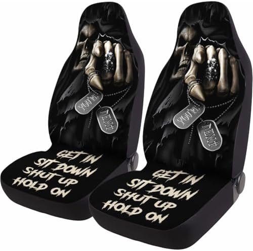 GENANY Grim Reaper Car Seat Covers, 2-Piece Front Seat Set