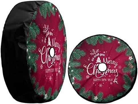 Delerain Christmas Fir Branches Spare Tire Cover with Backup Camera Hole for Jeep RV Trailer SUV Truck and Many Vehicle, Wheel Covers Sun Protector Waterproof (15 Inch for Diameter 27"-29") - Image 3
