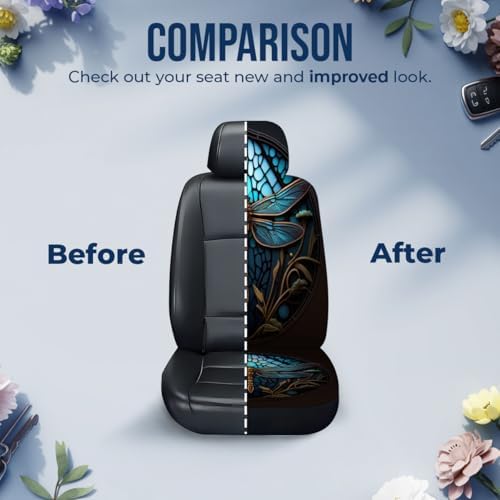 GENANY Dragonfly Car Seat Covers, 2-Piece Front Seat Set