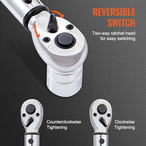 VEVOR Torque Wrench 3/8-inch Drive 10-80ft.lb/14-110n.m Click Torque Wrench - Image 6