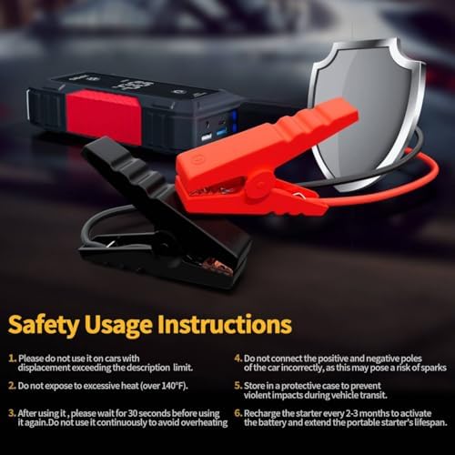 H50 Jump Starter - 5000A Jump Starter Battery Pack for Up to 10.0L Gas and 8.0L Diesel Engines, 12V Car Battery Jumper Starter Portable with 3.0" LCD Display, Jump Box - Image 4
