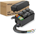Nilight 12V Fuse Relay Box 6 Relays 6 Slots ATC/ATO Blade Fuse Holder 4Pin 5Pin Terminal 40A Relay Pre-Wired Waterproof Block Kit Universal for Automotive Car Truck Camper Boat