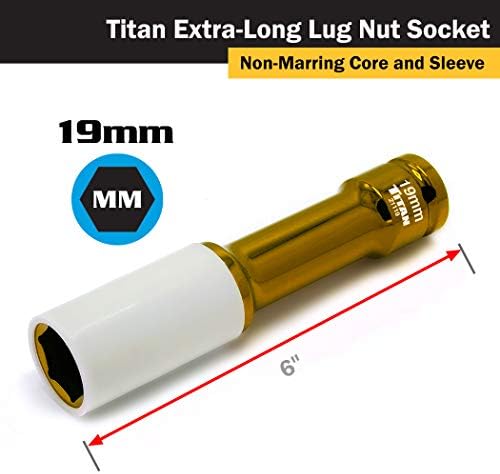 Titan 21119 1/2-Inch Drive x 19mm Non-marring Impact Extra-Long Lug Nut Socket - Image 2
