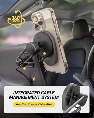 Scosche MagicMount Charge Elite Qi2 15W Wireless Magnetic Phone Holder for Car Dash, Vent & Tesla Display, Fast Charging MagSafe Car Mount Charger Compatible with MagSafe iPhone & Samsung Galaxy S25