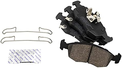 TRQ Front Brake Pads Ceramic Hardware Wear Sensor