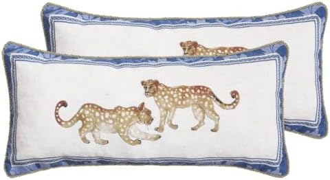 patdrea Designer Vintage Leopard Printed Pillow Cover,12"x28",Set of 2 by patdrea