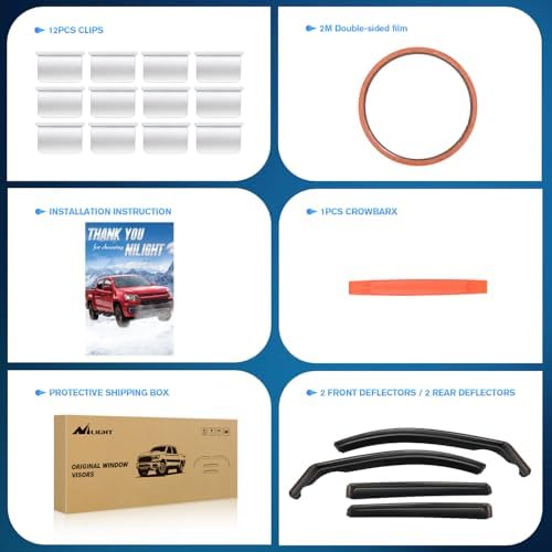 Nilight Window Rain Guards for Honda CR-V 2017-2022, in-Channel, 4PCS