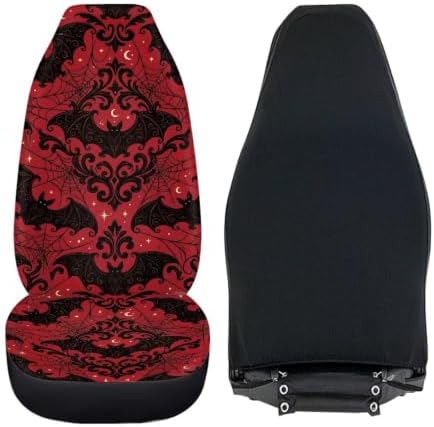 Gothic Bat Car Seat Covers Set of 2 Elastic Fabrics