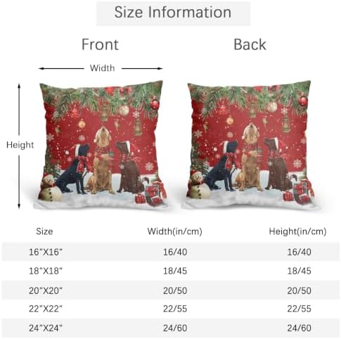 Christmas Red Throw Pillow Covers 24x24 Set of 2 santa hat dog trio snowman - Image 5
