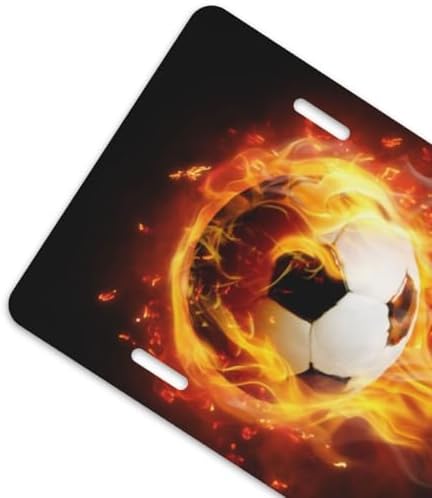 Football Flame Fire Front License Plate 6" * 12" for Women