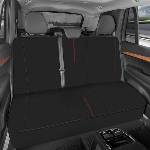 Motor Trend Neoprene Waterproof Seat Covers for Cars, Trucks, & SUV – Black & Red Automotive Interior Protectors - Rear Split Bench Protector for Kids Dogs & Pets – Forros para Asientos de Carro