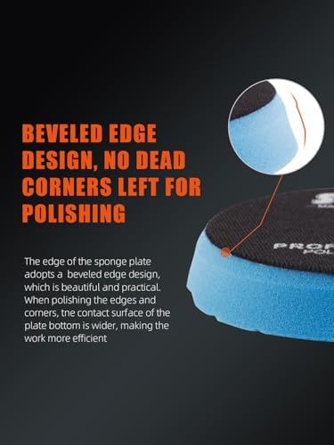 Polishing Pads, 5Pc 5 Inch 125mm Orbital Buffer Polisher Pads and 1Pc Microfiber Buffing Pads, Foam Polish Pad for Compounding, Polishing and Waxing, for 5''/125mm Backing Plate Car Polisher -TPP5MIX - Image 5