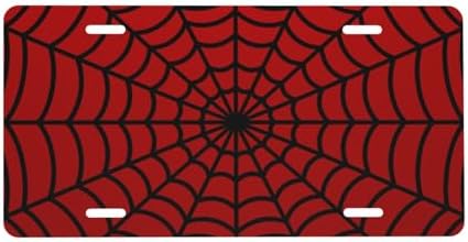 Red Spider Web Front License Plate 6" * 12" for Women