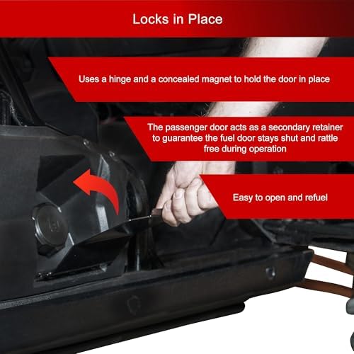 TUSK Fuel Door Keeps Mud and Debris Away from Fuel Cap Secure Spring and Magnet Closure Sleek Look Compatible with Kawasaki Teryx KRX 1000 2020-2025/KRX4 1000 2023-2026