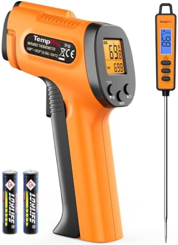 TempPro TempScan Infrared Thermometer Gun with Super Long Meat Probe