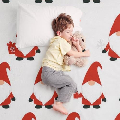 Christmas Gnomes Throw Blanket Flannel Fleece Winter Xmas Elf Tomte Lightweight Soft Fuzzy Cozy Blanket Xmas Tree for Couch Bed Fall Decor Travel Blankets Holiday Kids Adult 60"x50" - Image 7