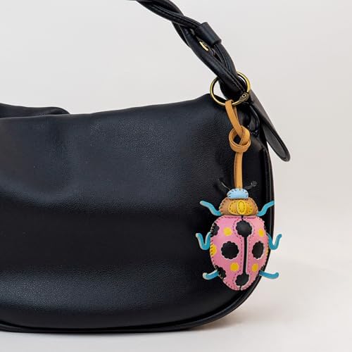 Insects Leather Bag Charm - Unique Purse Charm Keychain for Backpacks
