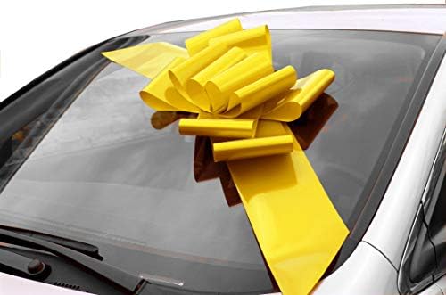 Big Yellow Car Bow Ribbon - 25" Wide, Large Gift Decoration, Veterans Day by GiftWrapEtc