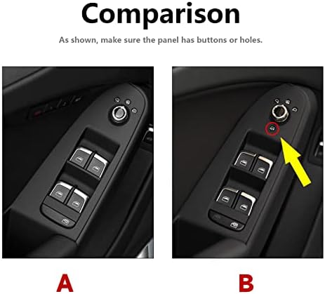 Car Window Lift Switch Control Decals for Audi A4 2009-2016 / S4 2010-2016 / RS4 2012-2015 Accessories Carbon Fiber Stickers, Style A