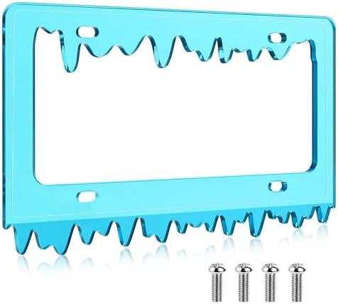 Timtin 1 Set Fluorescent Blue License Plate Frame, Style 1
