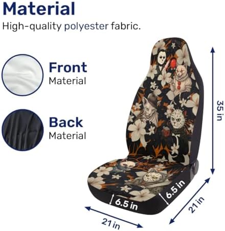 GENANY Horror Character Collage Car Seat Covers, 2-Piece Front Seat Set