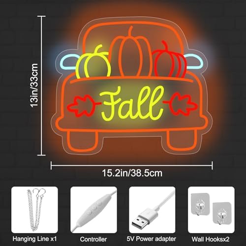 Thanksgiving Pumpkin Carriage Neon Sign Fall Truck LED Light - Image 4