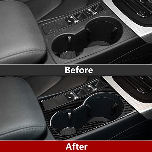 Car Cup Holder Water Cover Decals for Audi A4 A5 S4 S5 RS4 RS5 Accessories Carbon Fiber Interior Stickers