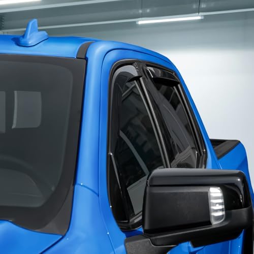 Goodyear Shatterproof in-Channel Window Deflectors for Trucks GMC Sierra 1500 2019-2026 Crew Cab, Rain Guards, Window Visors, Vent Deflector, Truck Accessories, 4pcs - GY009004
