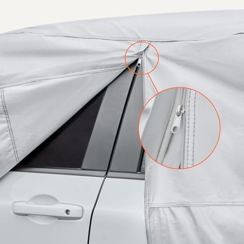 Amazon Basics Full Car Cover, Fits Vehicles 161-170", Silver