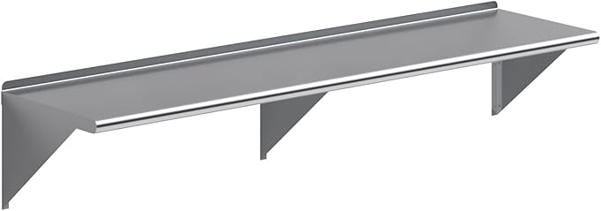 AmGood 72" Long X 18" Deep Stainless Steel Wall Shelf | NSF Certified | by AmGood