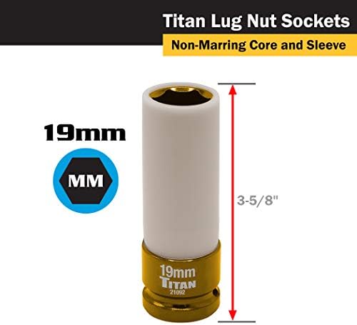 Titan 21183 3-Piece 1/2-Inch Drive Non-marring Impact Deep Lug Nut Socket Set, Includes 17mm, 19mm, and 21mm - Image 3