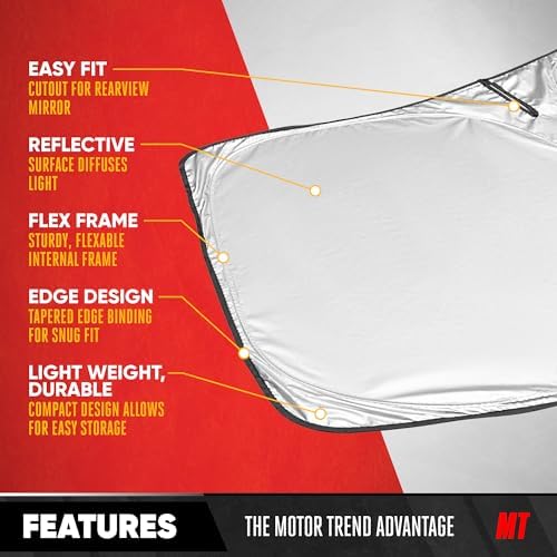Motor Trend Custom Fit Dodge Ram 1500 Windshield Sun Shade - Fits All (2011-2018) Trims - Foldable Pop-Up Car Windshield Sunshade Dodge Ram 1500 Accessories - Automotive Ram Truck Interior Protection